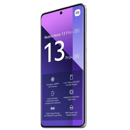 Xiaomi Note 13 Pro+ w kolorze Aurora Purple, 6.67", AMOLED, 1220 x 2712 pikseli, z procesorem Mediatek Dimensity 7200 Ultra, 12