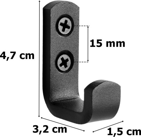 Zestaw 5 wieszaków z żeliwa ABRIS czarny