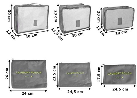 Zestaw organizerów podróżnych GAVIN szary