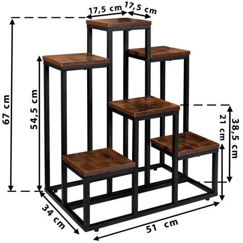 Kwietnik stojący loft BELGAR RUSTIC stojak na kwiaty