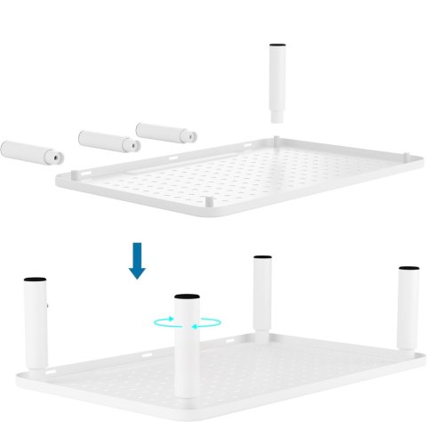 Podstawka pod monitor laptop MULING biała + szuflada