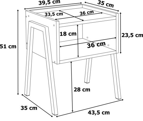 Szafka nocna SKIVE MODERN OAK