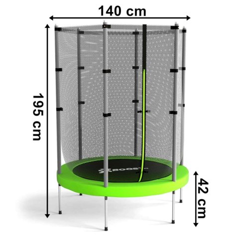 Trampolina z siatką SAUT 140 cm zielona