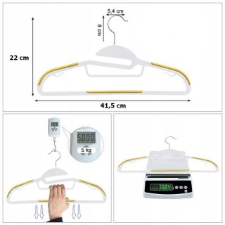 Wieszak Flexi komplet 10 sztuk biało-żółty