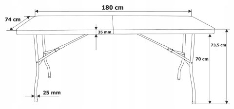 Zestaw cateringowy FETA WHITE 180 cm + 6 krzeseł BASICO