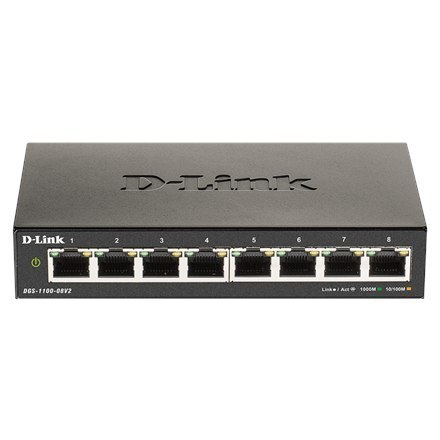 D-Link | Smart Gigabit Ethernet Switch | DGS-1100-08V2 | Zarządzany | Desktop | Ilość portów 1 Gbps (RJ-45) | Ilość portów SFP |