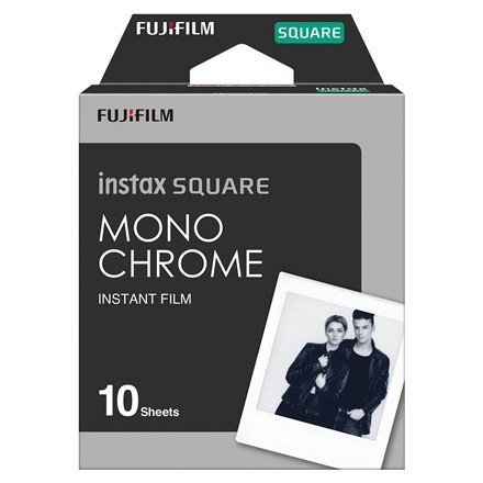 Fujifilm | Instax Square Monochrome (10pl) natychmiastowa karta fotograficzna | 86 x 72 mm | Obszar zdjęcia: 62 × 62 mm | Zestaw