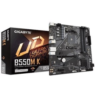 Gigabyte | B550M K 1.0 M/B | Rodzina procesorów AMD | Gniazdo procesora AM4 | DDR4 DIMM | Gniazda pamięci 4 | Obsługiwane interf