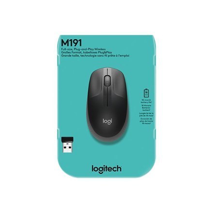 Logitech | Mysz pełnowymiarowa | M190 | Bezprzewodowa | USB | Kolor grafitowy