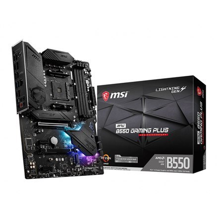 MSI | MPG B550 GAMING PLUS | Processor family AMD | Processor socket AM4 | DDR4 | Memory slots 4 | Number of SATA connectors | C