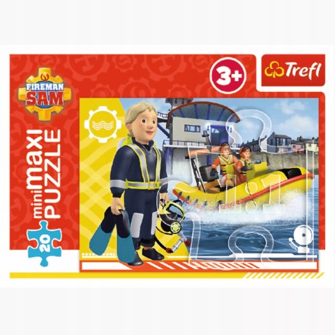 Puzzle 20 miniMAXI Strażak Sam 20 elementów bohaterski Sam 3+ Trefl 21114