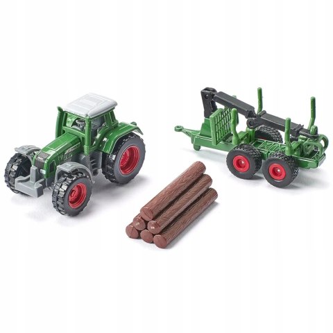 Siku Farmer Traktor z leśną przyczepą metal model S1645