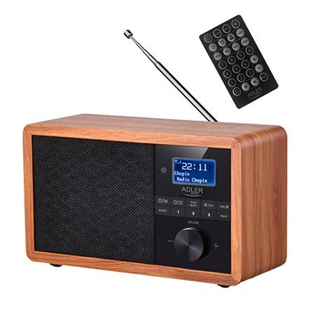 Adler | AD 1184 | Radio DAB+ Bluetooth | Czarny/brązowy | Funkcja alarmu