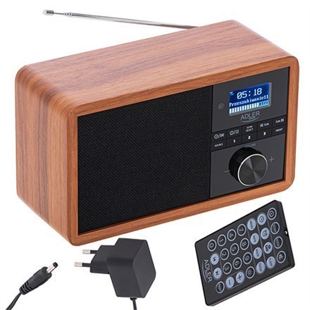 Adler | AD 1184 | Radio DAB+ Bluetooth | Czarny/brązowy | Funkcja alarmu