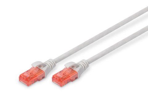 Digitus | CAT 6 | Kabel krosowy | Skrętka nieekranowana (UTP) | Męski | RJ-45 | Męski | RJ-45 | Szary | 1 m