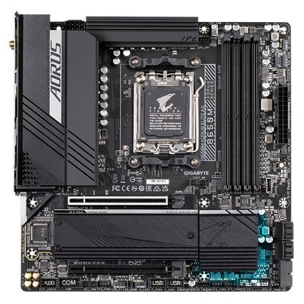 Gigabyte | B650M AORUS ELITE AX 1.0 M/B | Rodzina procesorów AMD | Gniazdo procesora AM5 | DDR5 DIMM | Gniazda pamięci 4 | Obsłu