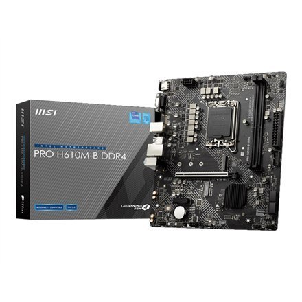 MSI | PRO H610M-G | Rodzina procesorów Intel | Gniazdo procesora LGA1700 | DDR5 | Obsługiwane interfejsy dysków twardych SATA, M