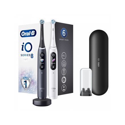 Oral-B | iO8 Series Duo | Elektryczna szczoteczka do zębów | Akumulatorowa | Dla dorosłych | ml | Liczba główek | Czarny Onyks/B