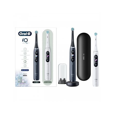 Oral-B | iO8 Series Duo | Elektryczna szczoteczka do zębów | Akumulatorowa | Dla dorosłych | ml | Liczba główek | Czarny Onyks/B