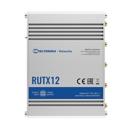 Router Dual LTE Cat 6 | RUTX12 | 802.11ac | 867 Mbit/s | 10/100/1000 Mbit/s | Porty Ethernet LAN (RJ-45) 4 | Obsługa sieci Nie |