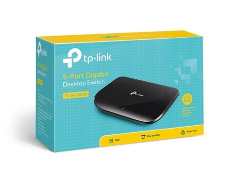 TP-LINK | Switch | TL-SG1005D | Niezarządzalny | Desktop | 1 Gb/s (RJ-45) ilość portów 5 | Typ zasilania Zewnętrzny | 36 miesięc