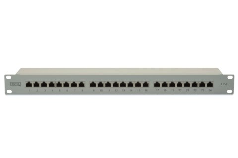 Digitus | Patch Panel | DN-91524S | Biały | Kategoria: CAT 5e; Porty: 24 x RJ45; Wytrzymałość: 7,7 kg; Siła wkładania: maks. 30