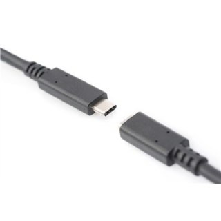 Digitus | Przedłużacz USB-C | Żeńskie | 24-pinowe USB-C | Męskie | Czarne | 24-pinowe USB-C | 2 m