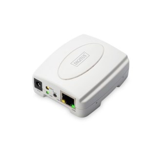 Digitus | Serwer druku USB, 1-portowy, 1x RJ45, 1x USB A, USB 2.0 | DN-13003-2 | Biały