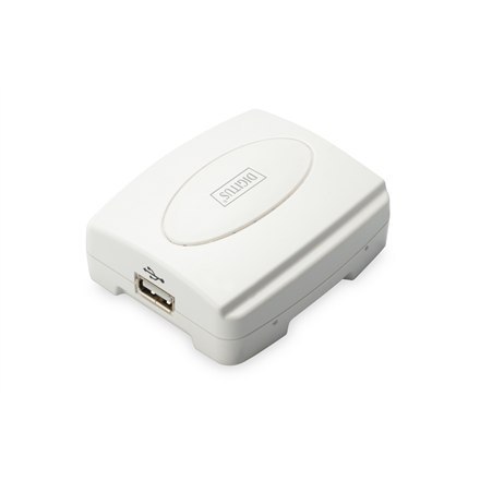 Digitus | Serwer druku USB, 1-portowy, 1x RJ45, 1x USB A, USB 2.0 | DN-13003-2 | Biały