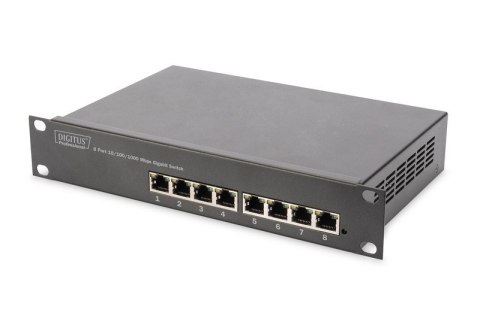 Digitus | 8-portowy przełącznik Gigabit Ethernet | DN-80114 | Niezarządzany | Do montażu w szafie | Ilość portów 10/100 Mb/s (RJ