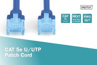 Digitus | CAT 5e | Kabel krosowy | Skrętka nieekranowana (UTP) | Męski | RJ-45 | Męski | RJ-45 | Niebieski | 1 m