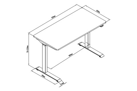 Digitus | Electric Height Adjustable Desk | 73 - 123 cm | Maximum load weight 50 kg | Metal | White