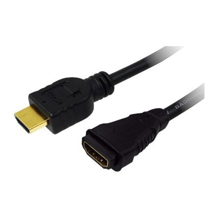 Logilink | Kabel HDMI typ A męski - HDMI typ A żeński | Czarny | HDMI typ A żeński | HDMI typ A męski | HDMI do HDMI | 2 m