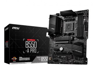 MSI | B550-A PRO | Rodzina procesorów AMD | Gniazdo procesora AM4 | DDR4 DIMM | Gniazda pamięci 4 | Obsługiwane interfejsy dyskó