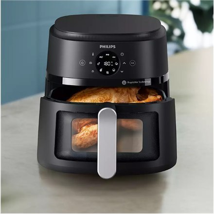 Philips NA231/00 Airfryer, 1700 W, pojemność patelni 6,2 l, czarny, srebrny | Philips Airfryer | NA231/00 | moc 1700 W | pojemno