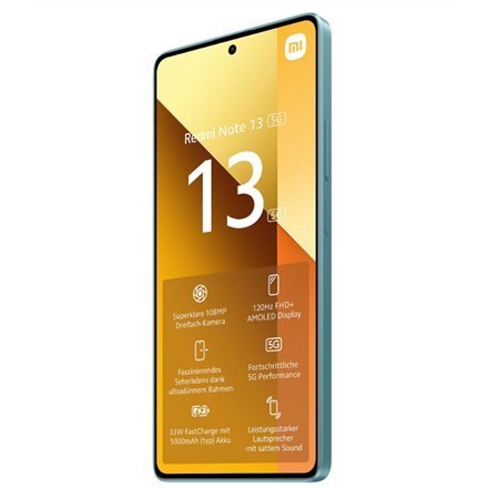 Smartfon Xiaomi Redmi Note 13 256 GB Ocean Teal z wyświetlaczem 6.67" AMOLED, Mediatek Dimensity 6080, 8 GB RAM, Dual SIM, 4G/5G