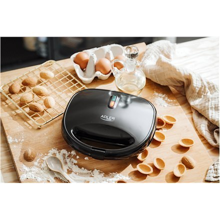 Adler Nut Cookie Maker | AD 3071 | 750 W | Liczba ciastek 12 | Orzechy | Czarny