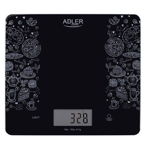 Adler | Waga kuchenna | AD 3171 | Maksymalna waga (nośność) 10 kg | Podziałka 1 g | Typ wyświetlacza LCD | Czarny