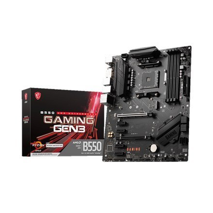 MSI | B550 GAMING GEN3 | Rodzina procesorów AMD | Gniazdo procesora AM4 | DDR4 DIMM | Gniazda pamięci 4 | Obsługiwane interfejsy