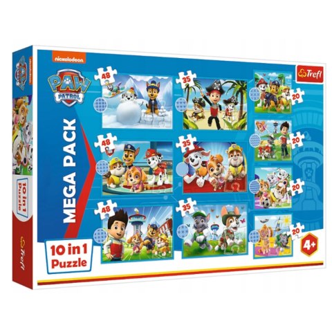 Puzzle Psi Patrol Trefl 10w1 Niezawodna drużyna Psiego Patrolu 96001