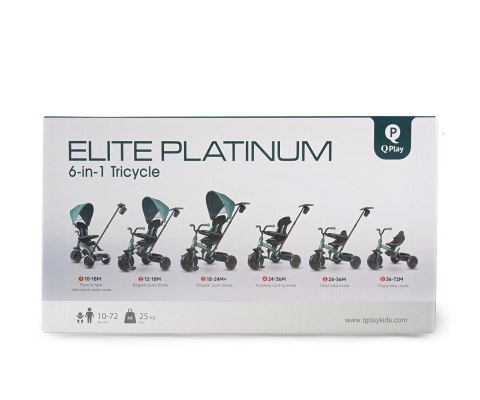 Qplay Rowerek Trójkołowy Elite Platinum Green