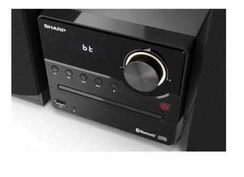 Sharp XL-B512(BK) Mikrosystem Hi-Fi, CD/FM/USB/Bluetooth v5.0, 45W, czarny Sharp | Mikrosystem Hi-Fi | XL-B512(BK) | Port USB |