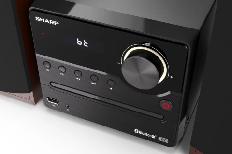 Sharp XL-B512(BR) Mikrosystem Hi-Fi, CD/FM/USB/Bluetooth v5.0, 45W, brązowy Sharp | Mikrosystem Hi-Fi | XL-B512(BR) | Port USB |