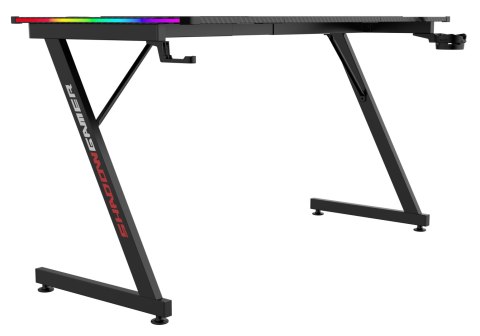 Biurko gamingowe SHADOW GAMER 2.0 140 cm LED RGB podkładka