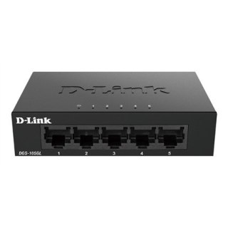 D-Link | Przełącznik Ethernet | DGS-105GL/E | Bez zarządzania | Stacjonarny | Ilość portów 10/100 Mbps (RJ-45) 5, Ilość portów 1