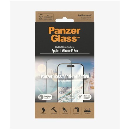 PanzerGlass | Ochraniacz ekranu - szkło | Apple iPhone 14 Pro | Szkło | Czarny | Przezroczysty