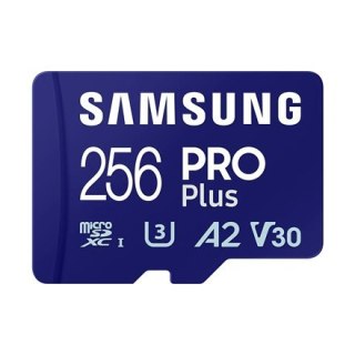 Samsung | mikroSD Card | Pro Plus | 256 GB | MicroSDXC | Klasa pamięci flash 10 | Prędkość zapisu 130 MB/s | Prędkość odczytu 18