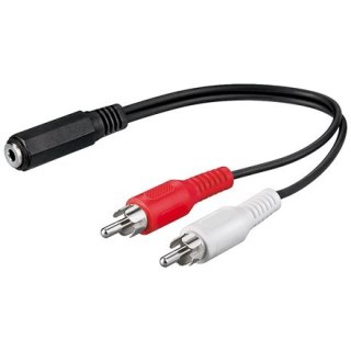 Adapter audio Goobay | Żeński | RCA x 2 | Mini-jack stereo 3,5 mm | 0,2 m