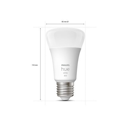 Philips Hue W 9W A60 E27 opakowanie 2 sztuki Philips Hue | Hue W 9W A60 E27, opakowanie 2 sztuki | E27 | 9 W | Ciepła biel 2700K