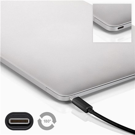 Goobay | Kabel USB-C | Męski | 24-pinowy USB-C | Męski | Czarny | 24-pinowy USB-C | 1 m